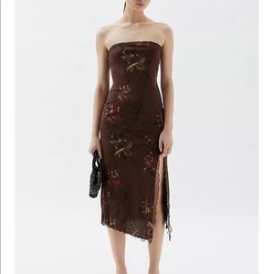 Urban Outfitters Samara mesh strapless midi dress